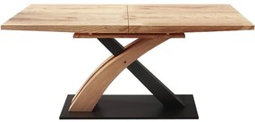 Rozkladací stôl Sandor 3 160/220x90cm Mdf/Oceľ – Dub Zlatá/Čierna