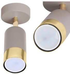 Bodové svietidlo Hugo, 1x béžové/zlaté kovové tienidlo, (možnosť polohovania)