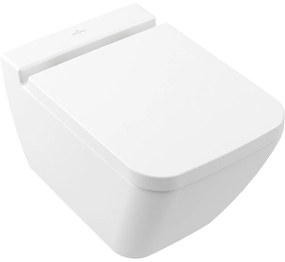 VILLEROY &amp; BOCH Finion závesné WC s hlbokým splachovaním bez vnútorného okraja, 375 x 560 mm, Stone White, s povrchom CeramicPlus, 4664R0RW