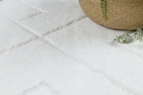 Kúpeľňový koberček SUPREME LINES línie, biely kruh