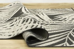 Koberec šnúrkový  Lejda 12506/591 Palmové lístie, antracitový