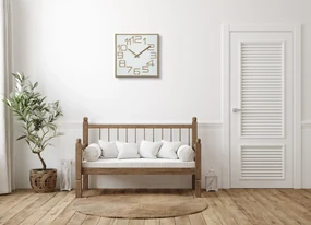 Dekorstudio Moderné drevené hodiny EKO Digits biele - 50cm