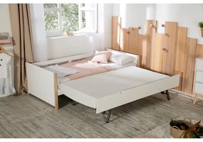 Detská posteľ z borovicového dreva s výsuvným lôžkom v bielo-prírodnej farbe 90x190 cm Kiara – Marckeric