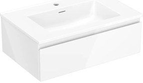 Mexen Orio, kúpeľňová skrinka 70 cm s umývadlom Otis, 1 zásuvka, biela lesklá, 91A10-07023-1-BF00-W18M00