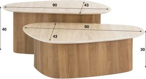 Konferenčný stôl 45-63 Romano 2-set Ceramic Travertine  - Komfort-nábytok