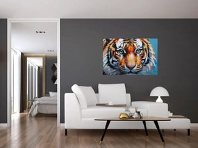 Obraz - Pohľad tigra, maľba (90x60 cm)