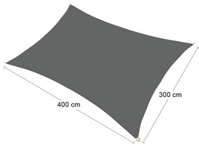 Tieniaca plachta Square 400x300 cm - antracitová