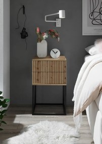 Nočný stolík s 2 zásuvkami Marle, dub artisan