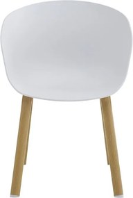 Biela plastová jedálenská stolička s nohami v dizajne dreva Tiopi - 54*51*82 cm