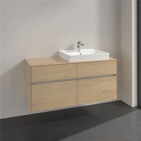 VILLEROY &amp; BOCH Collaro závesná skrinka pod umývadlo na dosku (umývadlo vpravo), 4 zásuvky, 1200 x 500 x 548 mm, Nordic Oak, C08300VJ