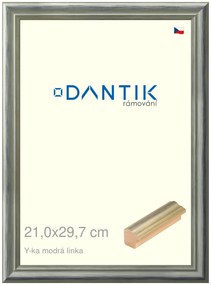 DANTIK rám na obraz 21x29,7 | Y-ka modrá linka (Sklo Čiré)