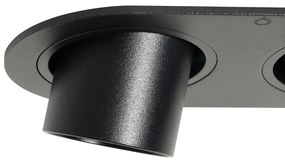 Okrúhle zapustené bodové svetlo čierne GU10 35 mm výkyvné 2-svetlo - Installa
