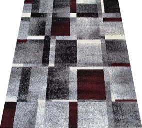DY OTTO 09 Sivý a červený koberec Rozmer: 120x170 cm