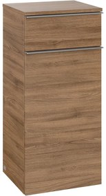 VILLEROY &amp; BOCH Venticello závesná bočná skrinka nízka, 1 dvierka + 1 zásuvka, pánty vľavo, 404 x 372 x 866 mm, Oak Kansas, A95001RH