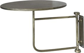 Mosadzný antik kovový okrúhly nástenný stôl Tin Wall Table - 35*45 cm