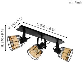 Eglo 43326 - Bodové svietidlo ANWICK 1 3xE27/40W/230V