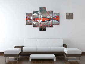 Gario Ručne maľovaný obraz Tajomný tanec postáv - 5 dielny Rozmery: 100 x 70 cm