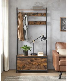 Stojanový vešiak NAVOR hnedá/čierna