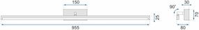 Toolight Rea - Toolight, LED kúpeľňové svietidlo nad zrkadlo 20W 100CM APP375-1W, čierna, OSW-05005