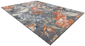 Dywany Łuszczów, Kusový koberec Botanic 65262 flowers black – na von aj na doma, 137x190, viacfarebná, chodba / predsieň