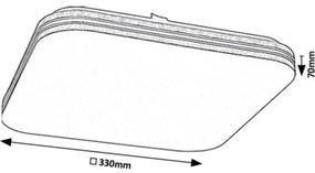 Rabalux 71176 - LED Stropné svietidlo OSCAR LED/18W/230V 4000K 33x33 cm