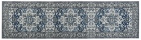 Koberec 80 x 300 cm sivá/modrá KOTTAR Beliani