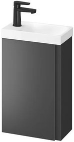 Cersanit Moduo SET, závesná skrinka 39x22x66 cm + umývadlo 40cm, antracitová matná, S801-467-DSM