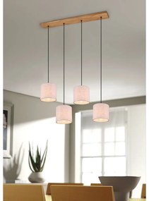 Béžové závesné svietidlo s textilným tienidlom Elmau – Trio