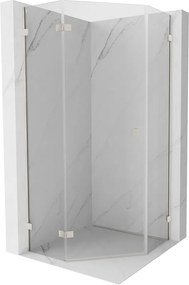 Mexen Lunar, päťuholníkový sprchový kút naklápací doľava 90 x 90 cm, 8mm číre sklo, oceľový profil, 831-090L-090P-97-00-L