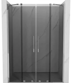 Mexen Velar Duo, posuvné sprchové dvere do otvoru 160 cm, 8mm šedé sklo, chrómová, 871-160-000-42-01