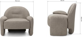 Dizajnové kreslo Sheli bouclé béžovošedé