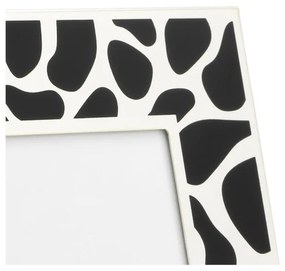 Čierno-biely kovový stojací/na stenu rámček 16,5x22 cm Leopard – Zilverstad
