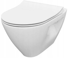 Cersanit Mille Plus CleanOn, závesná WC misa 500x360x365 mm + sedadlo z duroplastu s pomalým zatváraním, biela, S701-454