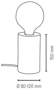 Spot-Light 76910151 - Stolná lampa TRABO 1xE27/25W/230V