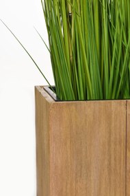 Kvetináč BLOCK, výška 33 cm, akácie, hnedý