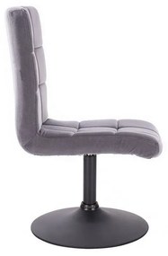 LuxuryForm DESIGN Stolička TOLEDO VELUR na čiernom tanieri - tmavo šedá