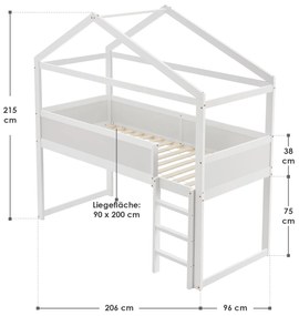 InternetovaZahrada Detská poschodová posteľ Josy 90 x 200 cm - biela