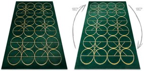 Koberec EMERALD exkluzívny 1010 glamour, styl kruhy fľaľkovo zelený / zlatý