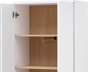 Predsieňová šatníková skriňa so zrkadlom emphis, 65 cm, biela/dub artisan