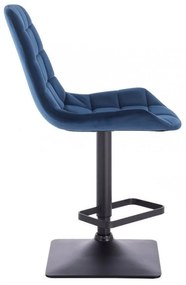 LuxuryForm Barová stolička PARIS VELUR na čierne podstave - modrá