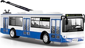 RAPPA Trolejbus ktorý hlási zastávky česky - 28 cm - modrý