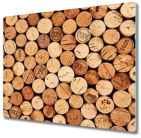 Sklenená doska na krájanie Korkové víno 60x52 cm