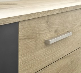 Komoda s 2 zásuvkami Bacalar, dub viking/sivá