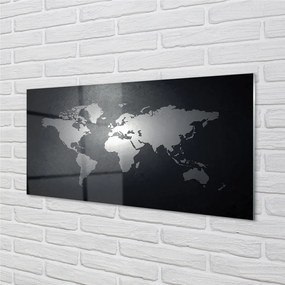 Obraz plexi Čiernom pozadí white mapa 140x70 cm