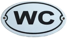 Biela kovová ceduľa WC - 13,5 * 7,5 cm