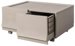 Modulárny úložný box Wave twin Wood s kolieskami 54,6 x 43,4 x 22 cm, široký - 2 zásuvky - kolieska