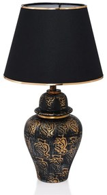 Čierna/v zlatej farbe stolová lampa s textilným tienidlom (výška 54 cm) Derin – Opviq lights