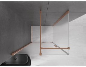 Mexen Velar, sprchový kút s posuvnými dverami 110 x 75 cm, 8mm sklo námraza, medená matná, 871-110-075-31-65