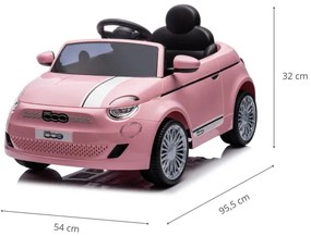 Elektrické autíčko Fiat 500e ružové