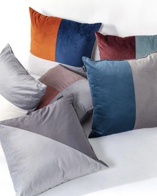 Patchwork vankúš štvorcový ružový sivý biely